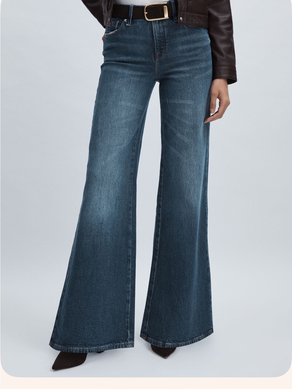 Frame Denim Le Slim Palazzo Jeans in Dark Blue Wash 0/25 NWT —A Steal  🔥